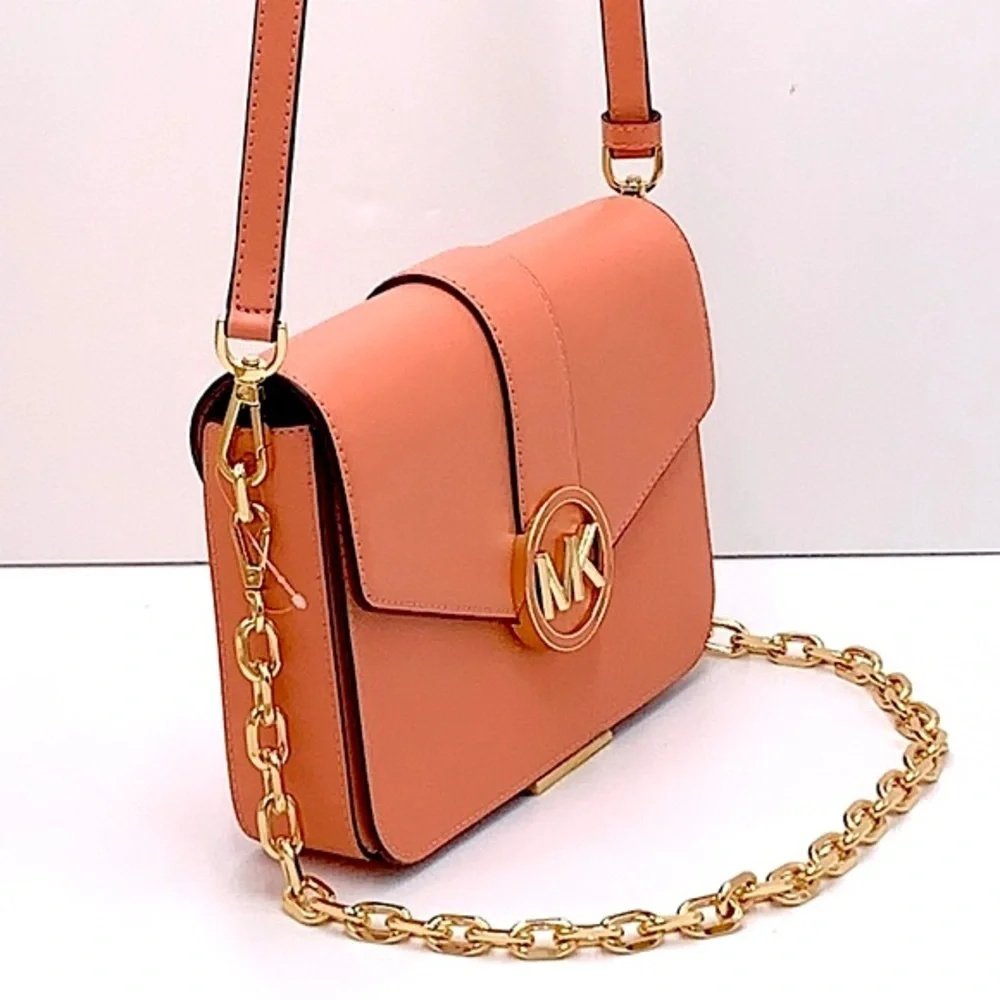 MICHAEL KORS CARMEN MEDIUM CONVERTIBLE SHOULDER BAG SHERBERT COLOR
